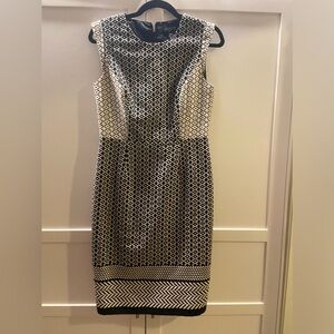 Jcrew sheath style dress. Professional career black and cream size 6